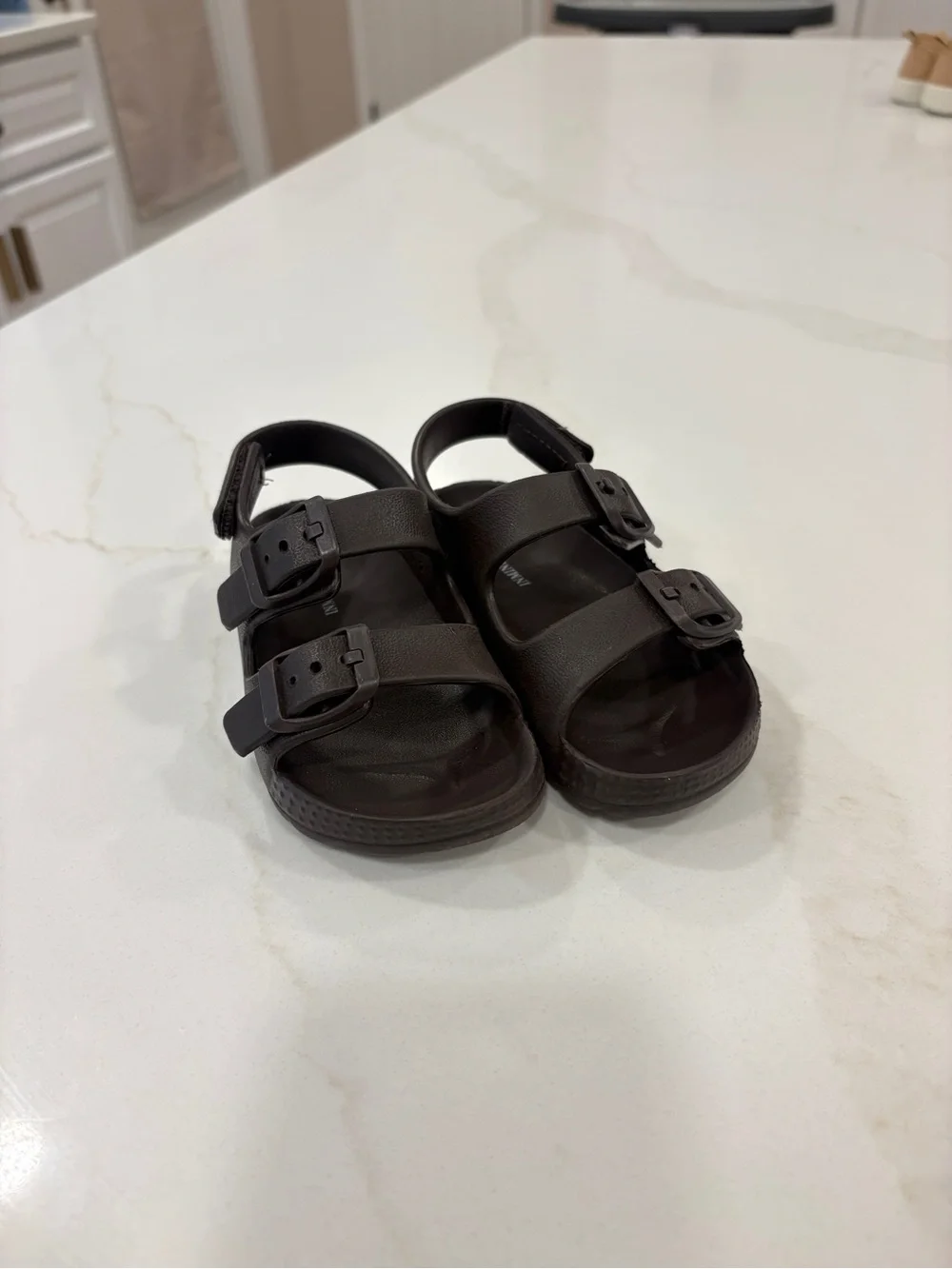 NWOT Toddler Waterproof Brown Double-Buckle Sandals Size 7